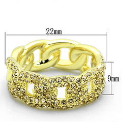 Alamode Gold Brass Ring with Top Grade Crystal in Light Smoked - Flyclothing LLC