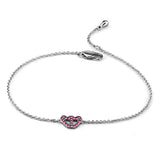 Alamode Rhodium Brass Bracelet with Top Grade Crystal in Rose - Alamode