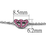 Alamode Rhodium Brass Bracelet with Top Grade Crystal in Rose - Alamode