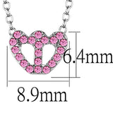 Alamode Rhodium Brass Chain Pendant with Top Grade Crystal in Rose - Alamode