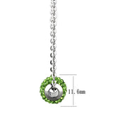 Alamode High polished (no plating) Stainless Steel Necklace with Top Grade Crystal in Peridot - Flyclothing LLC