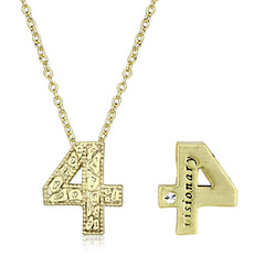 Alamode Flash Gold Brass Chain Pendant with Top Grade Crystal in Clear - Flyclothing LLC