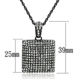 Alamode TIN Cobalt Black Brass Chain Pendant with Top Grade Crystal in Black Diamond - Alamode