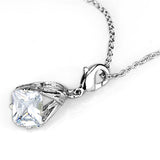 Alamode Rhodium Brass Pendant with AAA Grade CZ in Clear - Flyclothing LLC