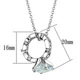 Alamode Rhodium Brass Pendant with AAA Grade CZ in Clear - Flyclothing LLC