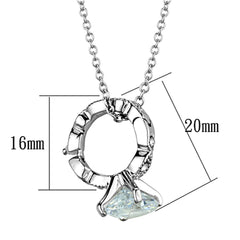 Alamode Rhodium Brass Pendant with AAA Grade CZ in Clear - Flyclothing LLC