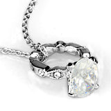 Alamode Rhodium Brass Pendant with AAA Grade CZ in Clear - Flyclothing LLC