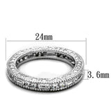 Alamode Rhodium Brass Ring with AAA Grade CZ in Clear - Flyclothing LLC