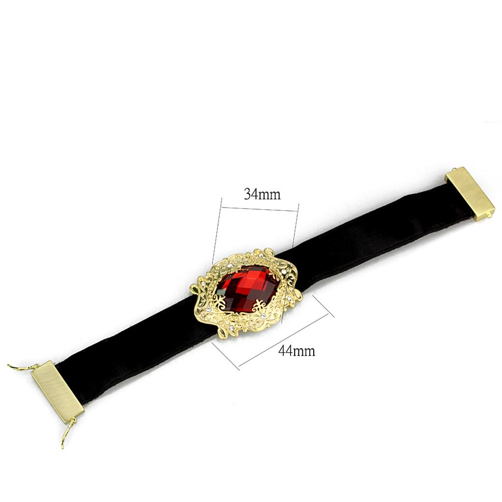 Alamode Gold & Brush Brass Bracelet with Synthetic Synthetic Glass in Siam