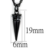 Alamode TIN Cobalt Black Brass Chain Pendant with Top Grade Crystal in Hematite - Alamode