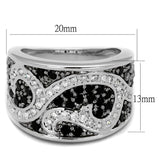 Alamode Rhodium + Ruthenium Brass Ring with AAA Grade CZ in Black Diamond - Flyclothing LLC