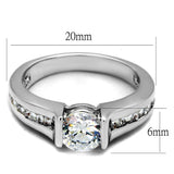 Alamode Rhodium Brass Ring with AAA Grade CZ in Clear - Flyclothing LLC