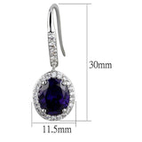 Alamode Rhodium Brass Earrings with AAA Grade CZ in Amethyst - Alamode