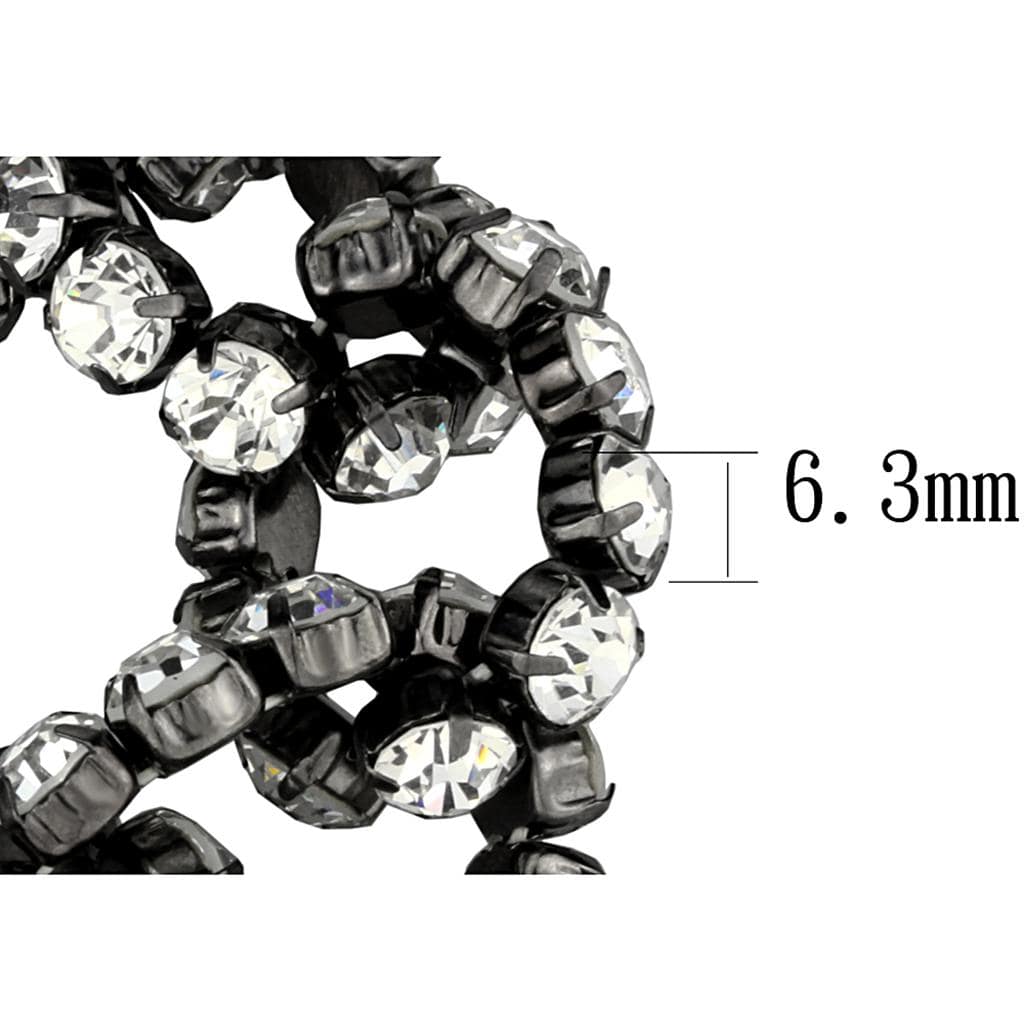 Alamode Ruthenium Brass Bracelet with Top Grade Crystal in Clear - Alamode