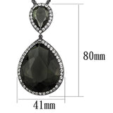 Alamode TIN Cobalt Black Brass Chain Pendant with Synthetic Synthetic Glass in Black Diamond - Alamode