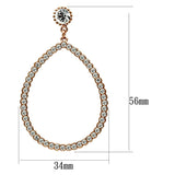 Alamode Rose Gold Brass Earrings with Top Grade Crystal in Clear - Alamode