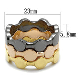 Alamode Tricolor Brass Ring with No Stone - Alamode