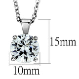 Alamode Rhodium Brass Chain Pendant with AAA Grade CZ in Clear - Alamode