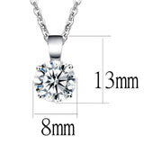 Alamode Rhodium Brass Chain Pendant with AAA Grade CZ in Clear - Alamode