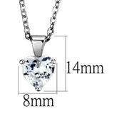 Alamode Rhodium Brass Chain Pendant with AAA Grade CZ in Clear - Alamode