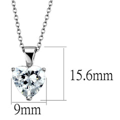 Alamode Rhodium Brass Chain Pendant with AAA Grade CZ in Clear - Flyclothing LLC