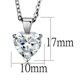 Alamode Rhodium Brass Chain Pendant with AAA Grade CZ in Clear - Alamode