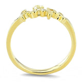 Alamode Flash Gold Brass Ring with Top Grade Crystal in Clear - Flyclothing LLC