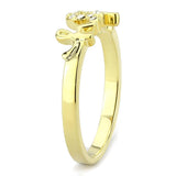 Alamode Flash Gold Brass Ring with Top Grade Crystal in Clear - Flyclothing LLC