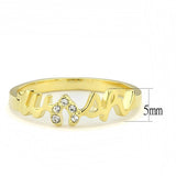 Alamode Flash Gold Brass Ring with Top Grade Crystal in Clear - Flyclothing LLC