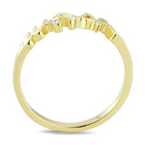 Alamode Flash Gold Brass Ring with Top Grade Crystal in Clear - Flyclothing LLC