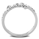 Alamode Rhodium Brass Ring with Top Grade Crystal in Clear - Alamode