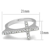 Alamode Rhodium Brass Ring with Top Grade Crystal in Clear - Alamode