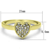 Alamode Flash Gold Brass Ring with Top Grade Crystal in Clear - Flyclothing LLC