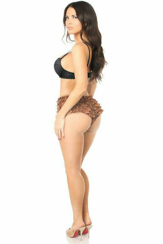 Daisy Corsets Brown Lace Ruffle Panty - Flyclothing LLC