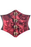 Daisy Corsets Lavish Dark Red Crushed Velvet Corset Belt Cincher w/Clasps