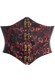 Daisy Corsets Lavish Black/Red Swirl Brocade Corset Belt Cincher w/Clasps