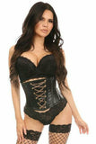 Daisy Corsets Lavish Wet Look Mini Cincher Corset w/Gold Chains