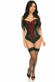 Daisy Corsets Lavish Wet Look Overbust Corset Red w/Lace Overlay - Flyclothing LLC