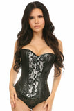 Daisy Corsets Lavish Wet Look Overbust Corset White w/Lace Overlay