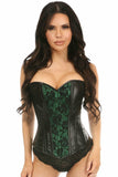 Daisy Corsets Lavish Wet Look Overbust Corset Green w/Lace Overlay