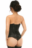 Daisy Corsets Lavish Black Satin Open Bust Underwire Underbust Corset - Flyclothing LLC