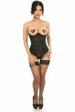 Daisy Corsets Lavish Black Satin Open Bust Underwire Underbust Corset - Flyclothing LLC