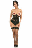 Daisy Corsets Lavish Black Sheer Lace Underwire Open Cup Underbust Corset - Flyclothing LLC