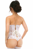 Daisy Corsets Lavish White Sheer Lace Underwire Open Cup Underbust Corset - Flyclothing LLC