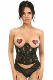 Daisy Corsets Lavish Sheer Black Lace Open Bust Underwire Short Underbust Corset