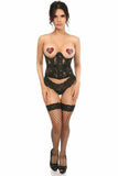 Lavish Sheer Black Lace Open Bust Underwire Short Underbust Corset - Flyclothing LLC