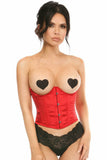 Daisy Corsets Lavish Red Satin Open Bust Underwire Short Underbust Corset