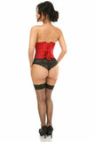 Daisy Corsets Lavish Red Satin Open Bust Underwire Short Underbust Corset - Flyclothing LLC