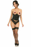 Daisy Corsets Lavish Black Satin Open Bust Underwire Short Underbust Corset - Flyclothing LLC