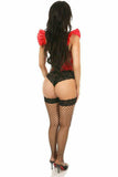 Daisy Corsets Lavish Red Faux Leather Bustier Top w/Ruffle Sleeves - Flyclothing LLC